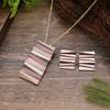 Luxury new enamel color folding square geometric stud earrings pendant set, women's exaggerated irregular necklace