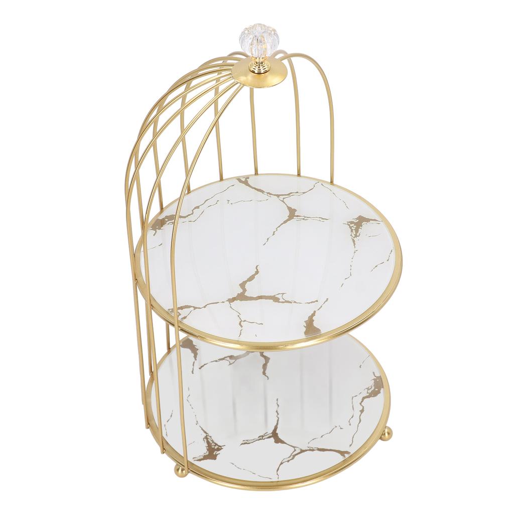 Double Layer Storage Shelf Bird Cage Organizer Display Rack for Bathroom Countertop Dressing Table
