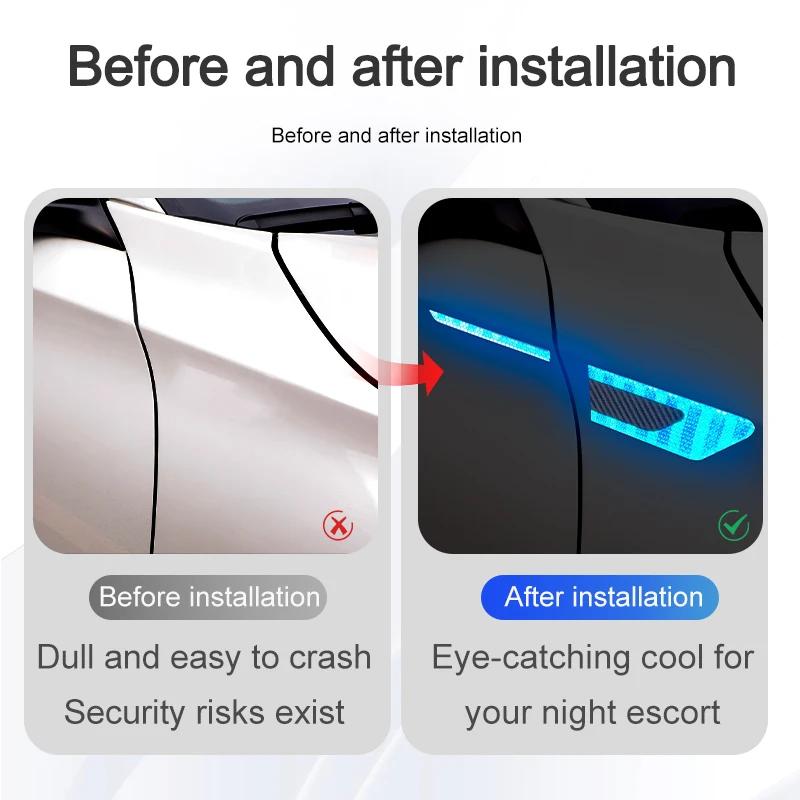 2 шт./компл. светоотражающая лента для безопасности грузовика, защитная лента для двери автомобиля, полосы для предотвращения столкновений, безопасные наклейки на отражатель