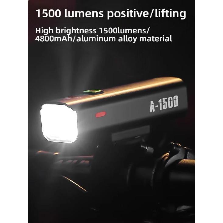TOSUOD Bicycle Light 1000/1200/1500 Lumen Bike Headlight Power Bank Flashlight Handlebar USB Charging MTB Road Highlight 7
