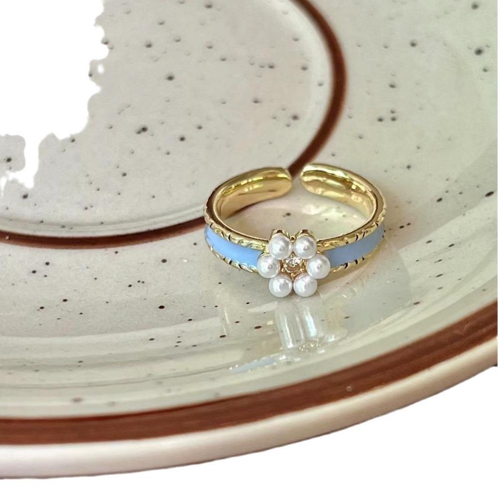 Французское ретро синее кольцо-бабочка, чувство дизайна, темперамент, личность, простое, холодное чувство, универсальное кольцо