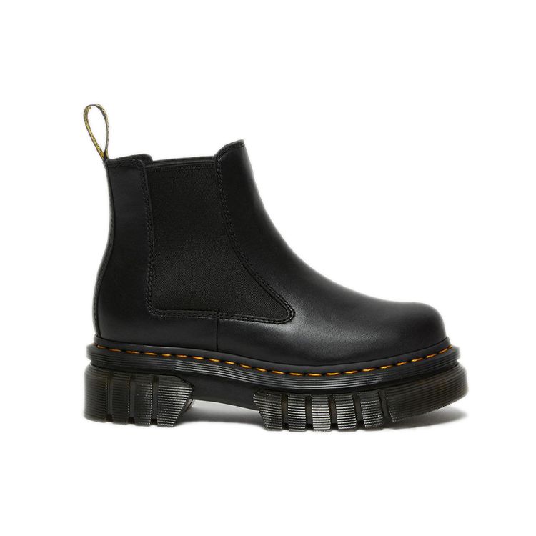 Dr. Martens Audrick Leather Round Toe Slip-On Short Chelsea Boots Unisex Boots Charcoal-Black 27148001