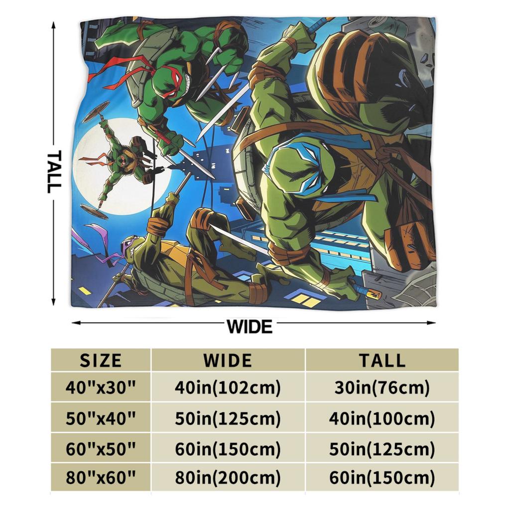 Soft Blankets Camping TMNT Game Throw Blanket Flannel Bedspread For Couch Chair Sofa Bed Street Trend Sofa Bed Cover