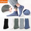 5 Pairs Toe Socks for Men Breathable MeshCotton Casual Thin High Quality Five Finger Socks Low Cut Ankle Sports Running Socks