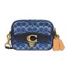 New Studio Denim With Cow Leather Patchwork Camera Bag Shoulder Bag Crossbody Bag Medium Size Men's Denim Blue CA076-WAH