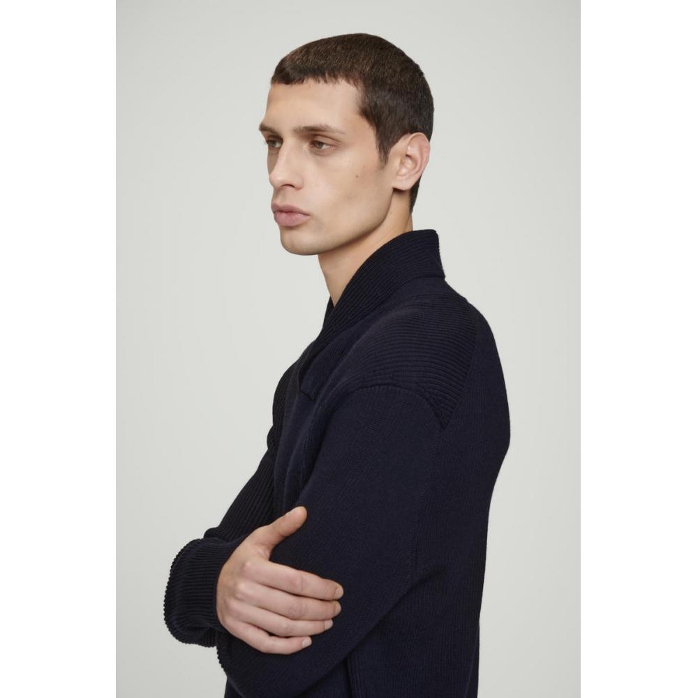 COS Японский жакет-шалька с ребристым воротником из мериносовой шерсти