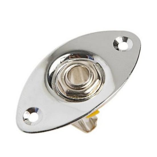 1/4" овальный входной разъем для электрогитары металлический выходной разъем пластина гнездо с винтами эллиптический кошачий глаз входной разъем гнездо для электрогитары бас