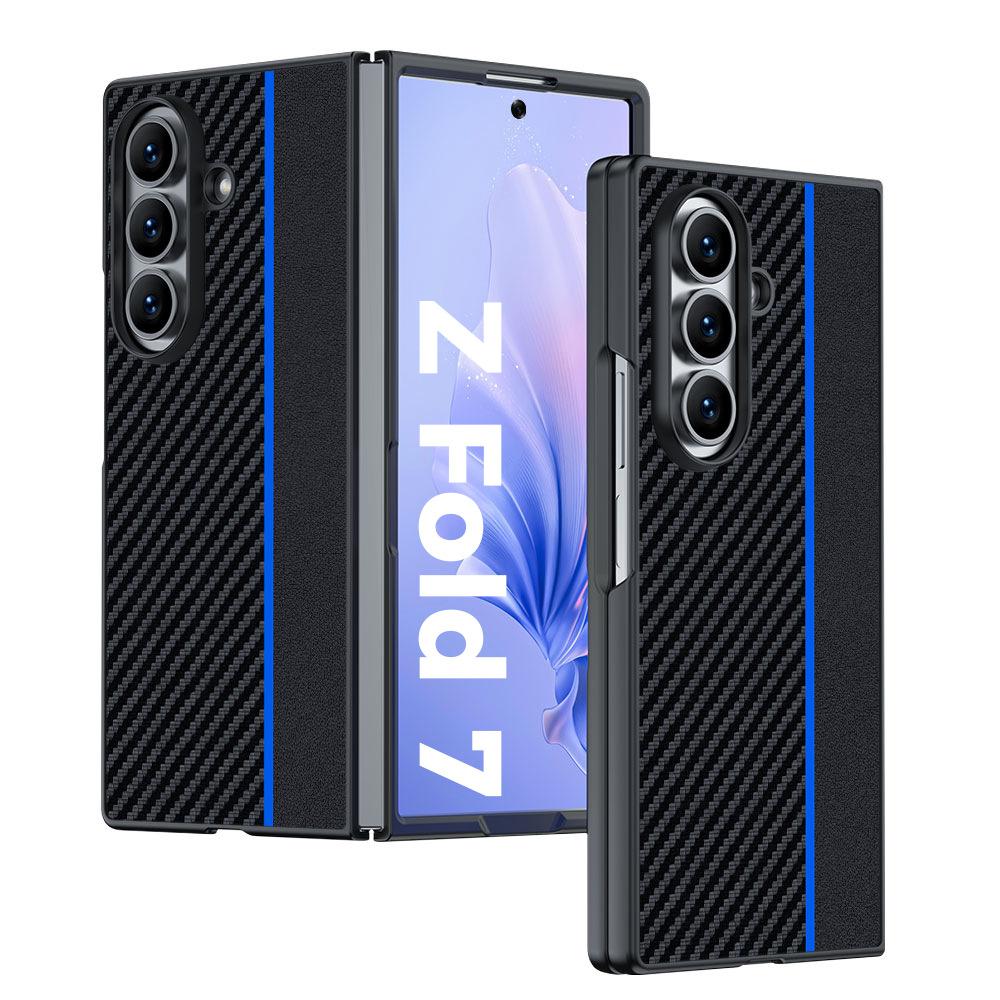 Применимо к чехлу для мобильного телефона Samsung ZFold7, простой кожаный, из овчины, противоударный, складной, бизнес, ультратонкий, защитный чехол ZFold6