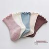 Однотонные детские носки без косточек с деревянным краем ушек - весенние и осенние носки средней длины для новорожденных и детей, широкое горло, унисекс