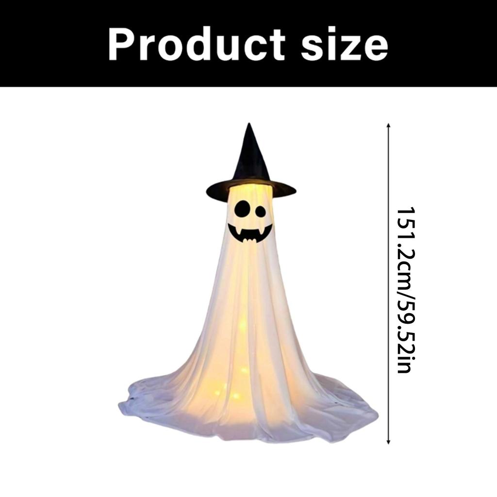 Glowing Ghost Figure Ornament Halloween Decoration 120cm High For Porch Front Yard Garden Display Indoor and Outdoor