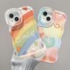 Oil Painting Smile Rainbow Suitable for IPhone16 IPhone Case 15promax Invisible Double Bracket 14 Cute 13