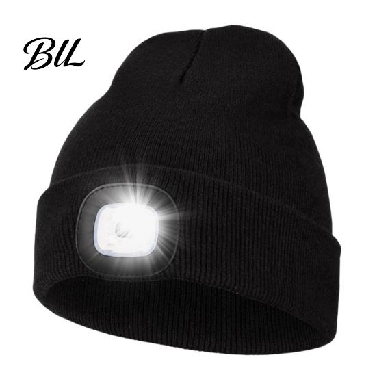 Unisex Outdoor Winter Accessory LED Hat with Light, USB Rechargeable Headlamp Skull Cap, Warm Knit Cap Light Knitted for Men, Women, Gear Car