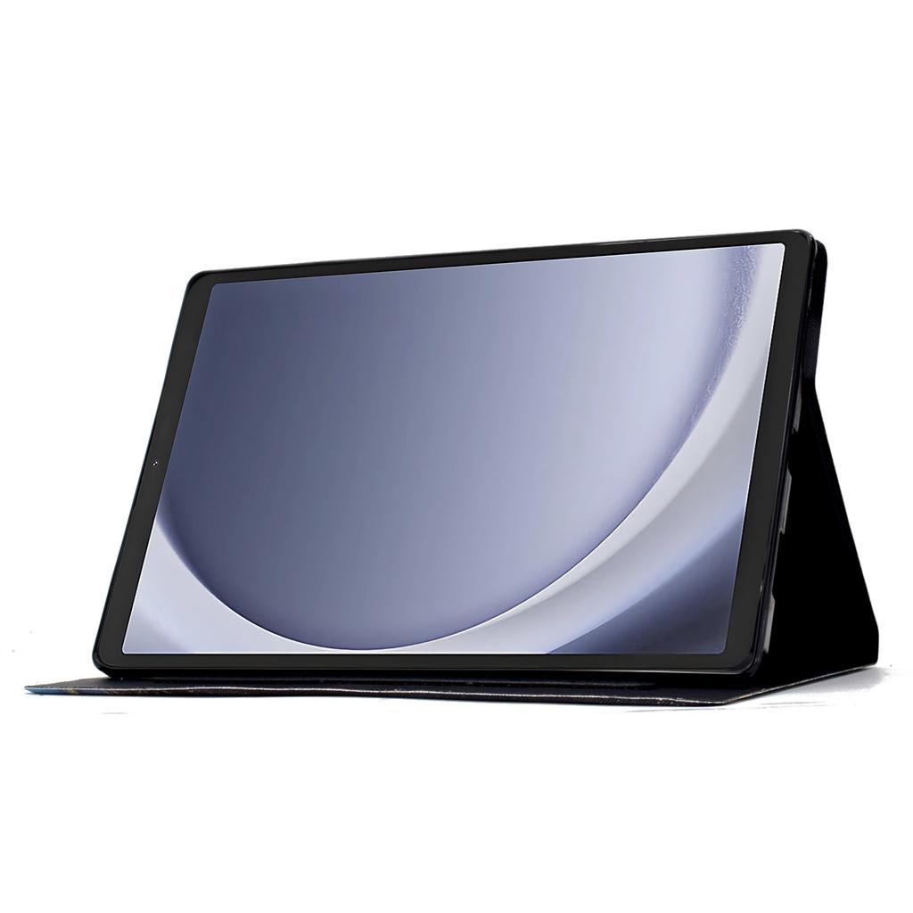 Для Samsung Galaxy Tab A9 Чехол PU Кожаный Узор Складная Подставка Защитная Обложка для Планшета