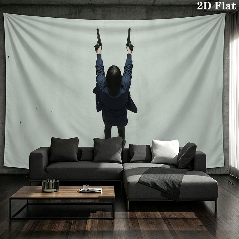 John Wick Wall tapestry, aesthetic printed fabric blanket, suitable for bedroom, living room, and home decor.