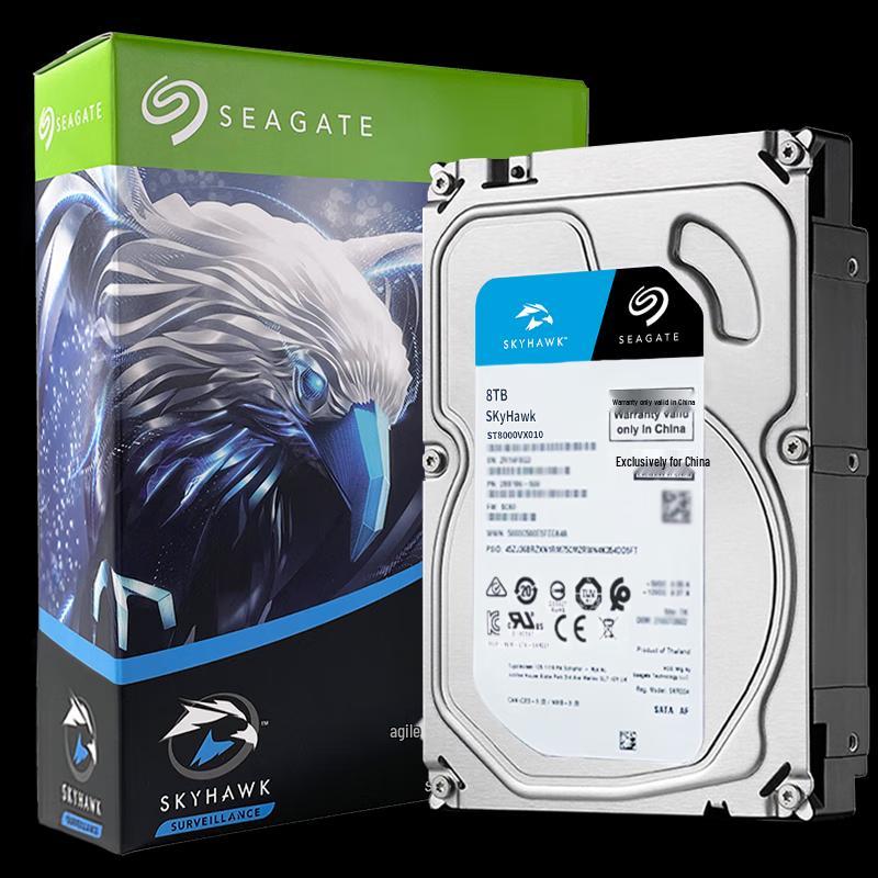 Seagate Жесткий диск SkyHawk 8 ТБ для видеонаблюдения
