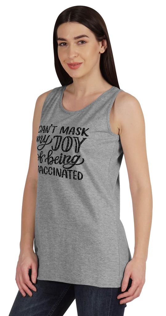 Inkmeso Can't Mask My Joy Of Being Vaccinated Women Pro-Vaccine Tank Top