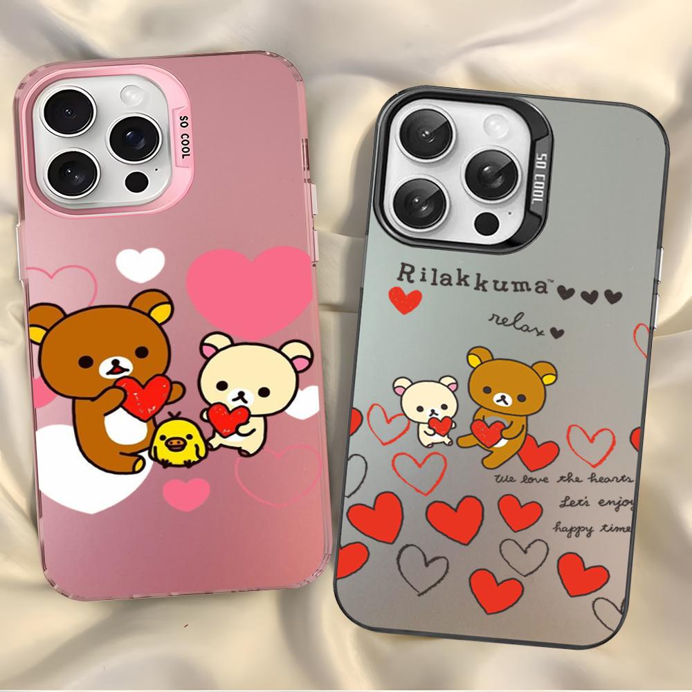 Чехол для телефона Rilakkuma для iPhone 16 15 14 13 12 11 Pro Max X XR XSMAX 8 7 Plus Матовый Ударопрочный Задний Чехол