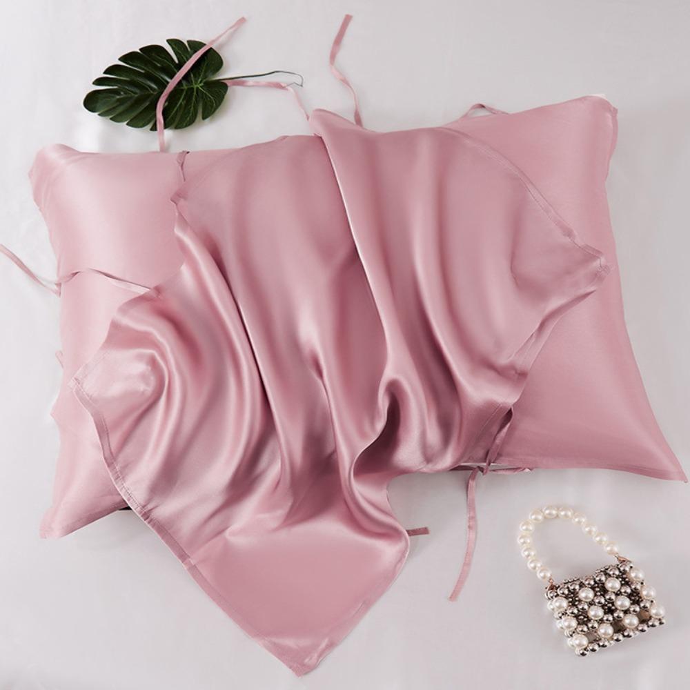 6A Grade 100% Mulberry Silk Tie Silk Pillowcase 50x74cm Single Pair Pillowcase Portable for Travel