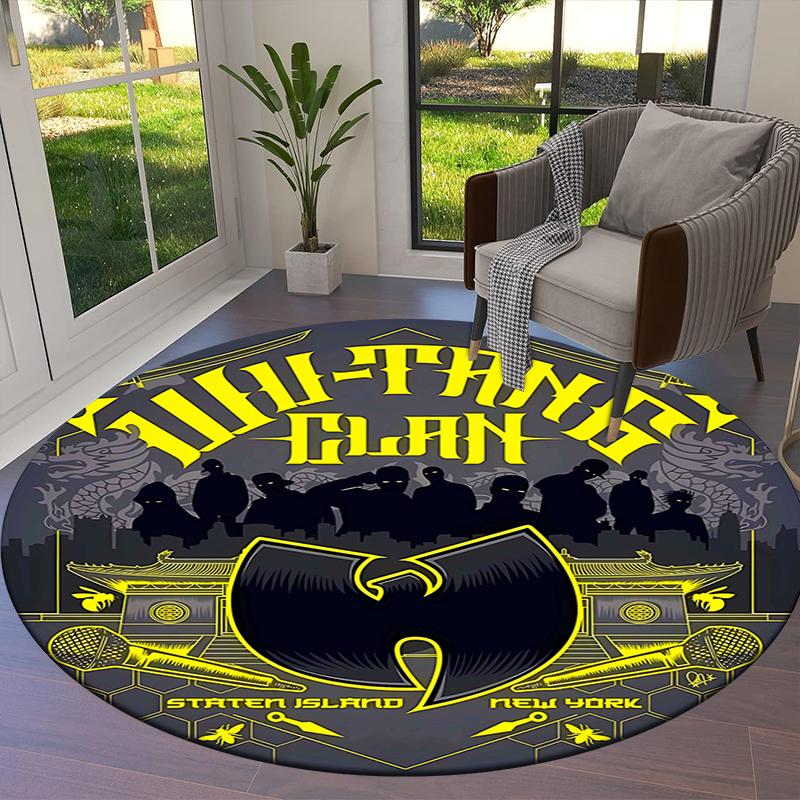 Круглый ковер Wu-Tang Clan, Ковер для гостиной, спальни, дивана, игровой комнаты, Нескользящий коврик для пола