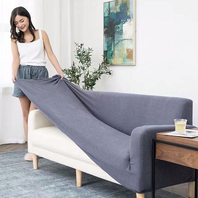 Утолщенный эластичный чехол для дивана в гостиной, бархатный чехол для дивана, пыленепроницаемые растягивающиеся чехлы для секционного дивана, чехол для дивана в форме буквы L