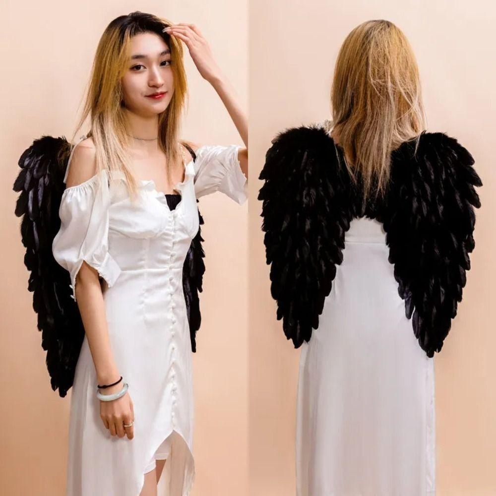 Black Cosplay Little Wings White Angel Wings Creative Feather Wings  Adult