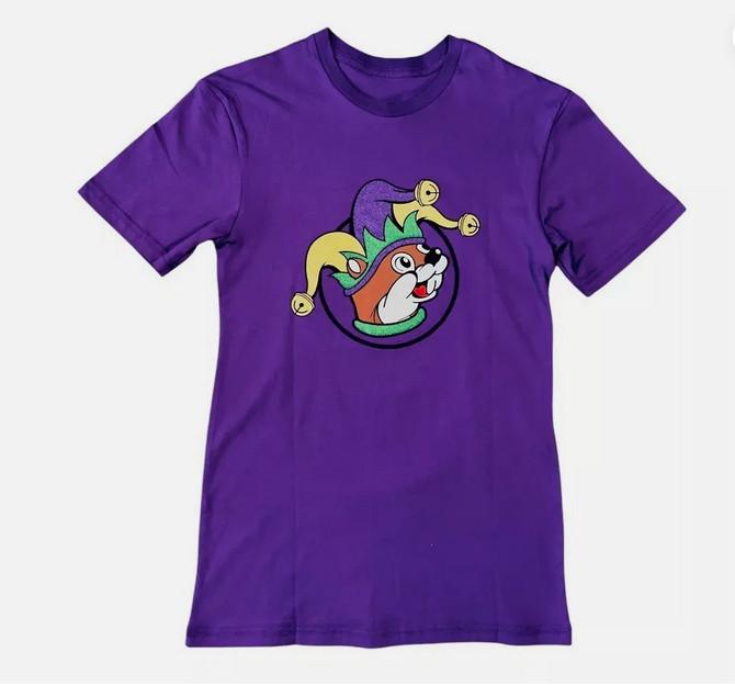 Взрослая фиолетовая футболка Buc-ee's 2025 Mardi Gras