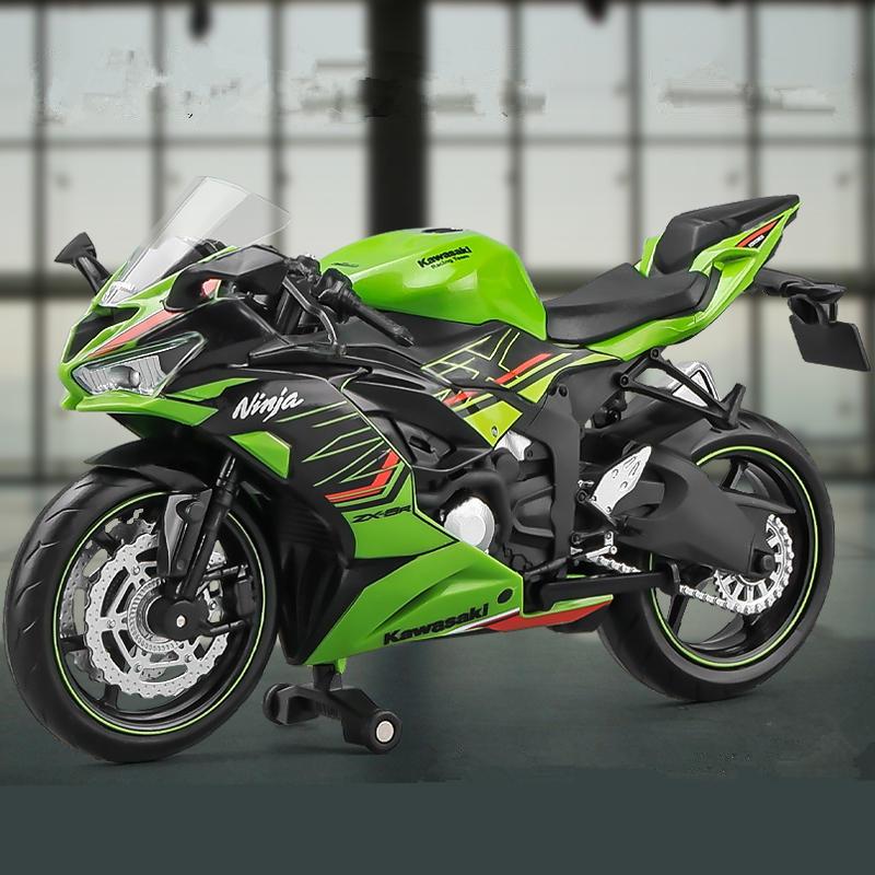 1/12 Kawasaki Ninja ZX-6R Модель мотоцикла для кросс-кантри Симуляция Металлическая модель уличного гоночного мотоцикла Коллекция Детские подарки