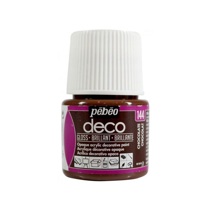 Peinture acrylique - Pébéo - Déco - Brillant - 45 ml - Marron Chocolat