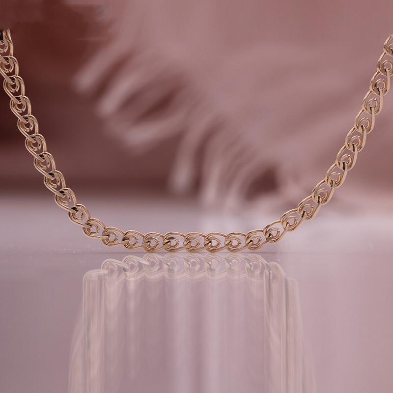 Rose Gold Color Italian Craftsmanship Delicate Girl Woman Bracelet Necklace Combination Long Chain