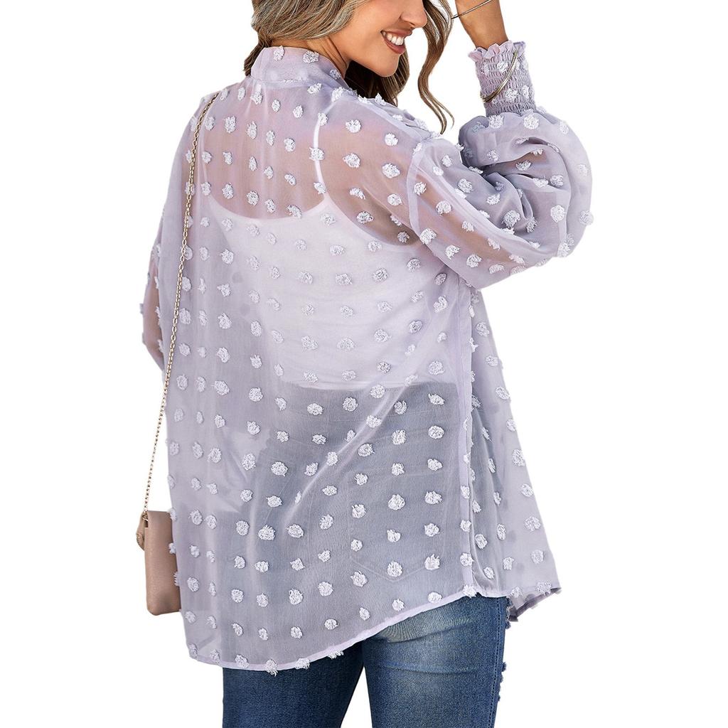 Женская тонкая куртка-кардиган с длинными рукавами, модная шифоновая футболка, блузка