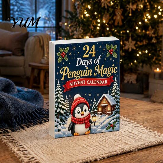 24 Days Countdown Calendar Guinea Pig Advent Calendar, 24Pcs Acrylic 2D Ornament Set with Decorative Patches Christmas Outfits, Tree Hanging