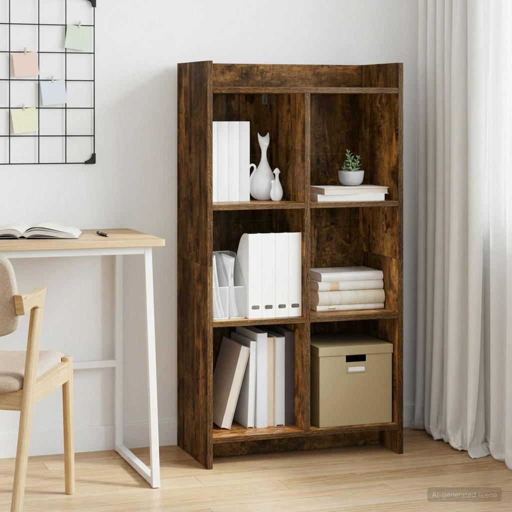 Bookshelf Smoked Oak 59 x 30 x 111 cm Engineered Wood