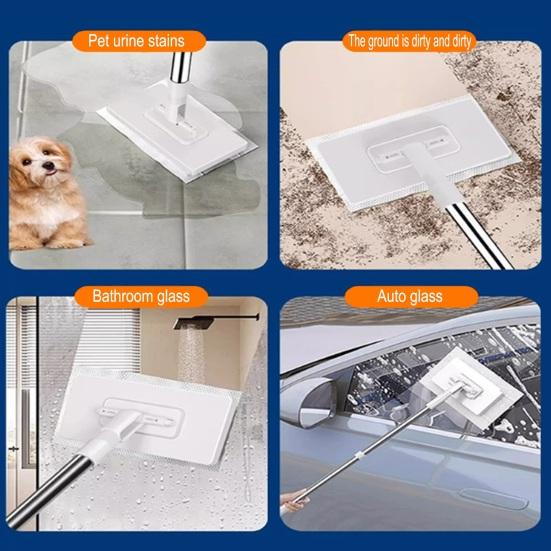 Мини-швабра Snap Grip Zero Touch со сменной тканью, ленивая швабра, швабра с длинной ручкой и плоской головкой с фиксацией, со шваброй для подметания для влажной и сухой уборки дома, ванной комнаты