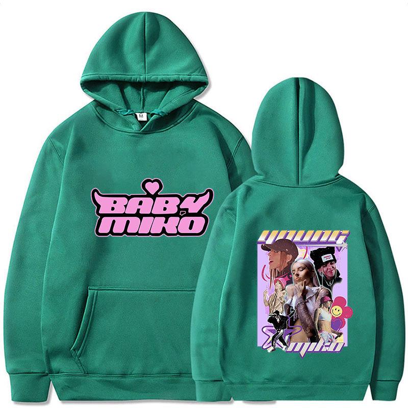 Худи для молодежи Мико Смешной принт Унисекс Мужская Женская Мода Хип-хоп Повседневный Унисекс Осень Зима Флис Уличная одежда Топы