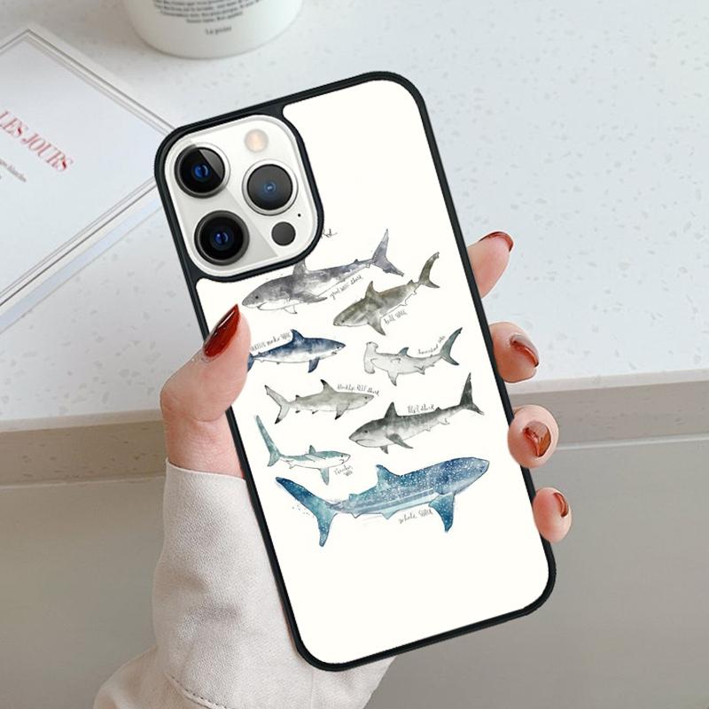 Чехол для телефона с китовой акулой в океане для iPhone 17 Air 11 12 13 14 15 16 Pro Max Чехол для iPhone 17 Air Max Plus