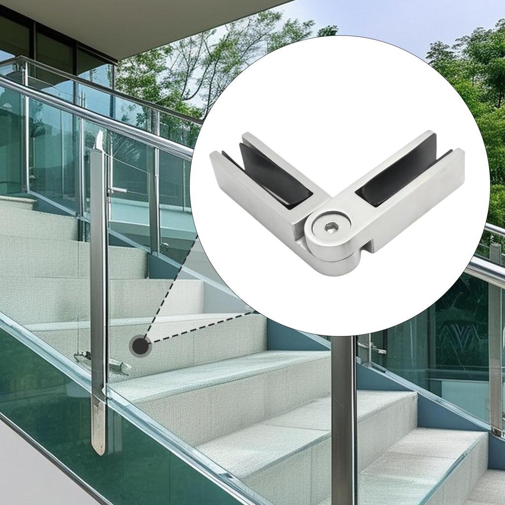 Adjustable Glass to Glass Clamp Railing Clip Bracket Support Stainless Steel Professional Railing Clamp for Stairs Balustrade