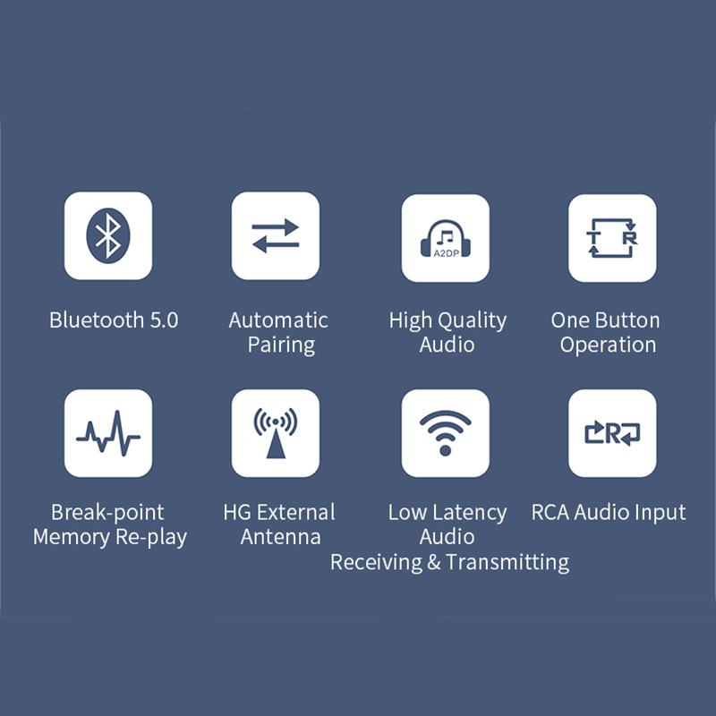 Аудио адаптер Bluetooth 5.0 Приемник-передатчик 40M HD с низкой задержкой 3 в 1 Беспроводной адаптер Bluetooth USB 3,5 мм AUX Разъем RCA для наушников для ТВ и ПК