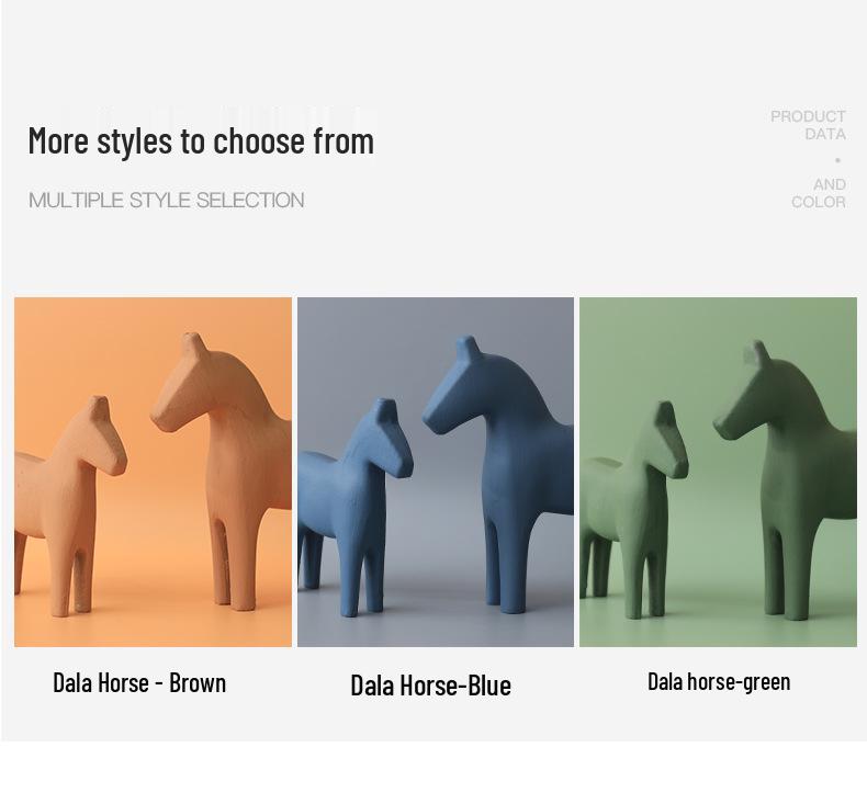 Деревянное украшение в скандинавском стиле Моранди в виде лошади для декора дома, офиса или гостиной