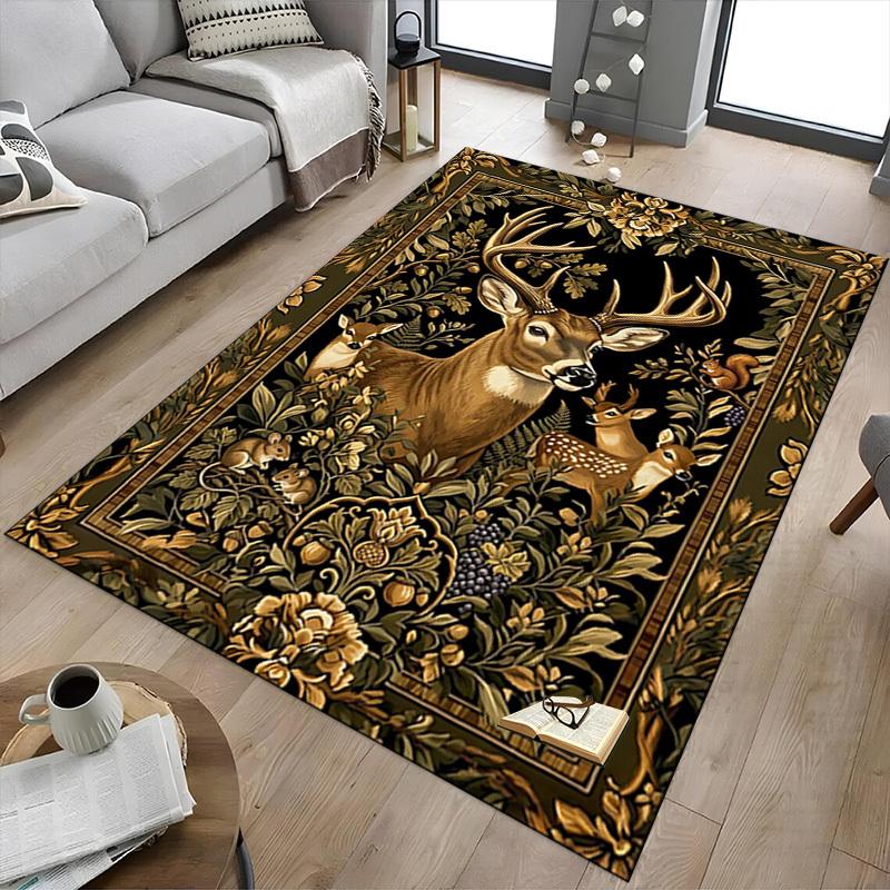 1PC Deer Family Extra Large Non-Slip Floor carpet, Office, family, bedroom, Studio - Large Area Rug,Longlasting Material-K0383