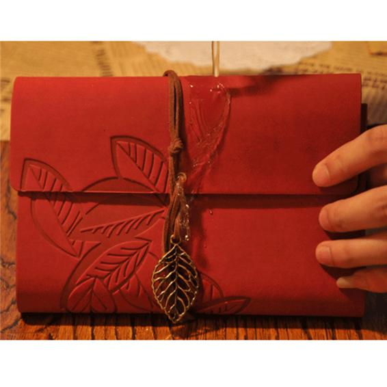 Винтажный ремешок с подвеской в виде листа, чехол для ноутбука из искусственной кожи, переплет