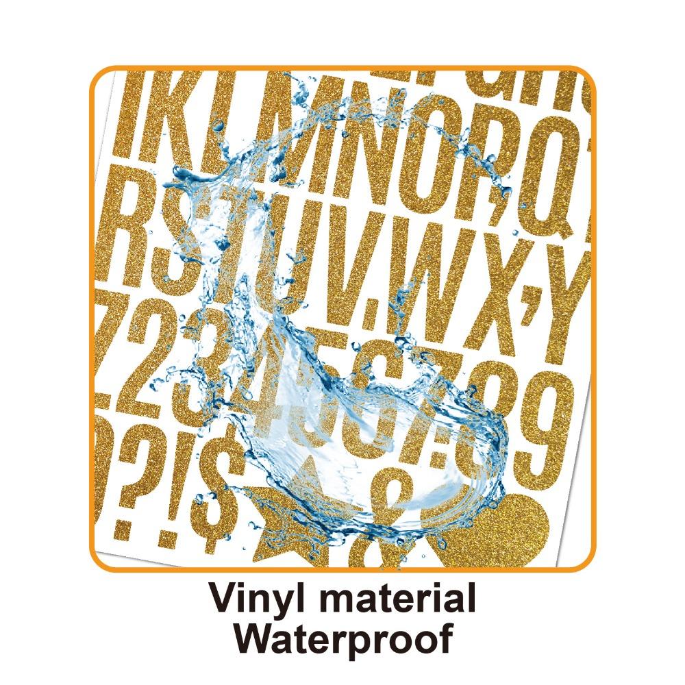 5 Sheets Sparkling Glitter Letter Stickers Shiny Silver Letter Number Sticker DIY Crafts