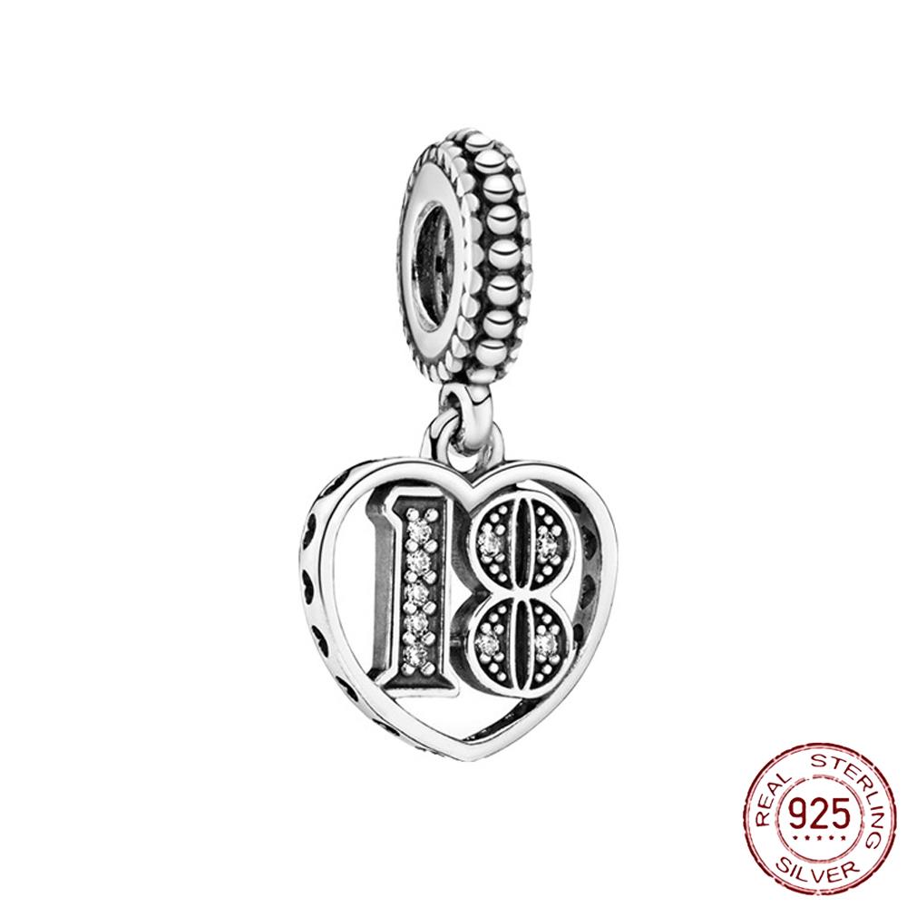 Стерлингового Серебра 925 пробы, милые животные, цифровая подвеска-подвеска, подходит для оригинального модного браслета-подвески для женщин, DIY модное изготовление ювелирных изделий