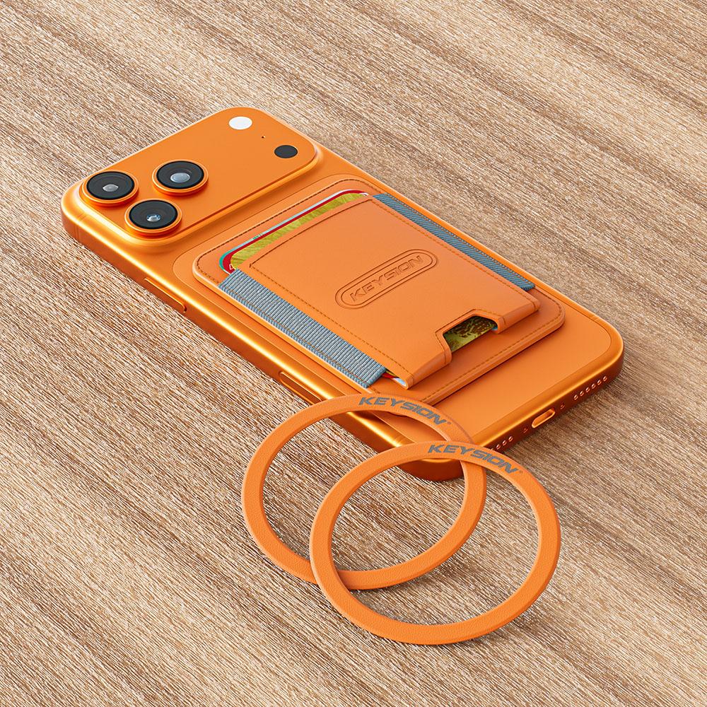 KEYSION Магнитный чехол-держатель для карт MagSafe для iPhone 17 16 15 Pro Max Samsung Huawei Эластичный кошелек-сумка из ПУ кожи Чехол для телефона
