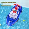 Electric Firefighting Ship Toy: Blue Model with Lights & Music for Kids' Bath Play