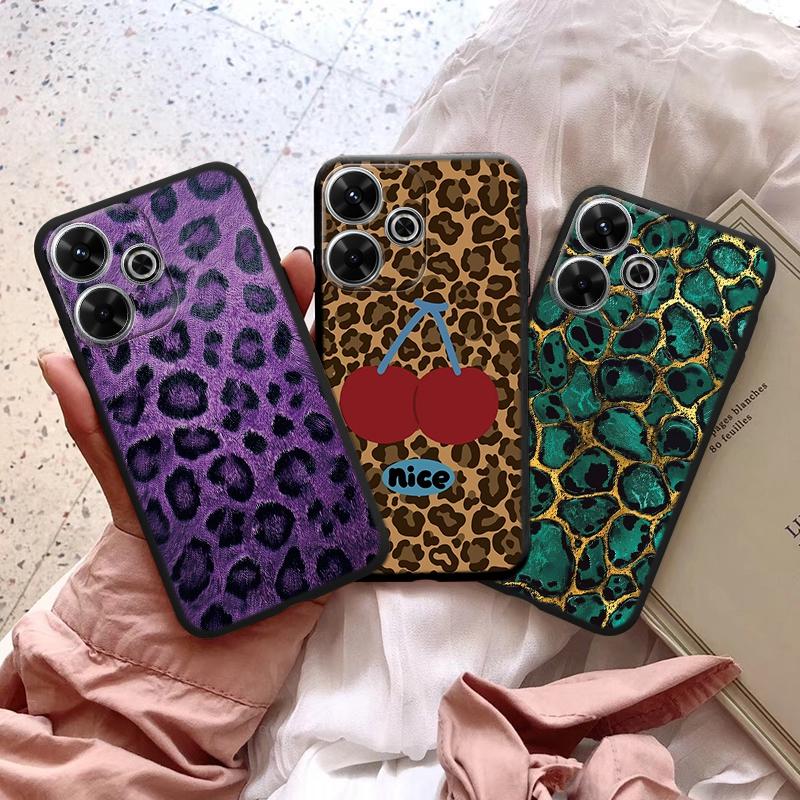 Чехол Leopard для iPhone Samsung A55 A35 M34 S24 Xiaomi Redmi 13 Pro 14C Huawei Honor противоударный бампер для телефона черный матовый TPU с защитой от царапин и полным покрытием