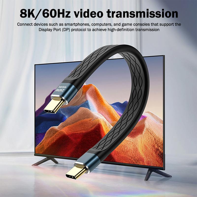 Многофункциональный Pd240W USB 4 40 Гбит/с FPC Кабель данных Type-C Портативный Брелок Для Телефона ТВ Ноутбука Планшета Передача Видео