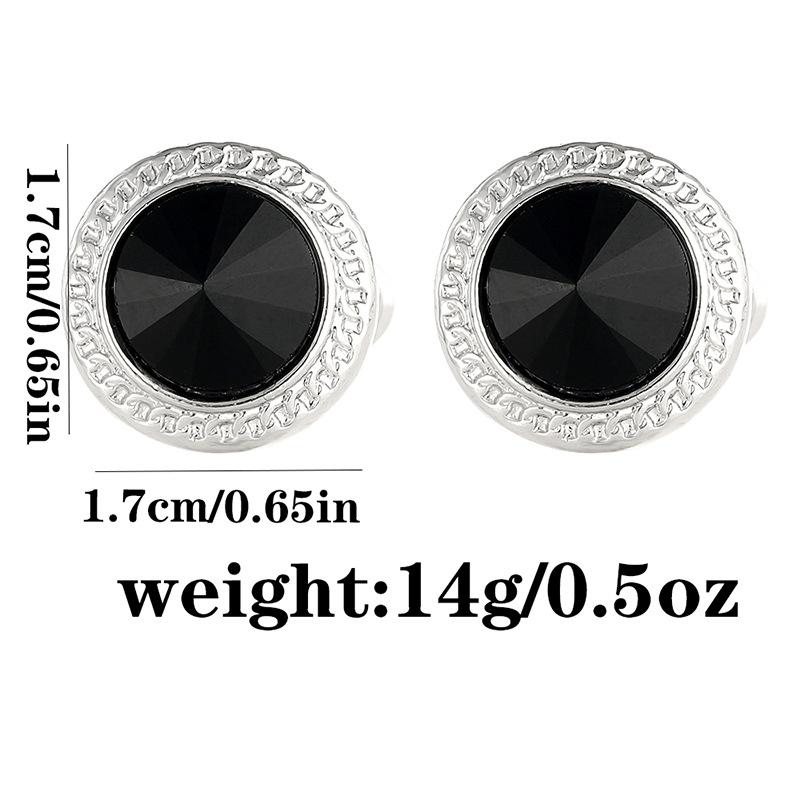High Grade Men's Zircon Luxury Zircon Cufflinks Classic Round Shirt Cuff Buttons Alloy Wedding Suit Accessories Business Gift