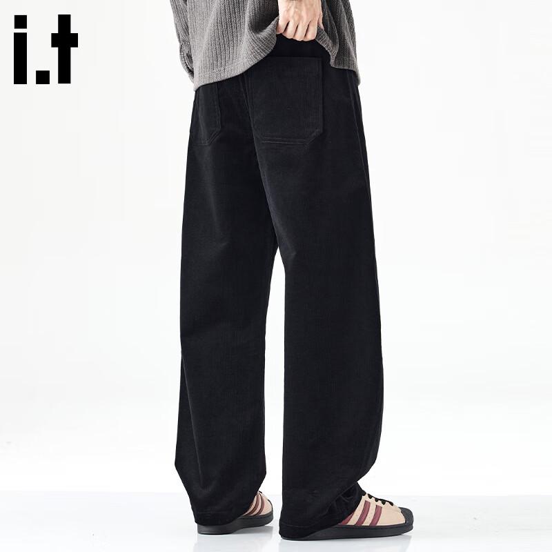 CHOCOOLATE Men's Corduroy Loose Fit Curved Leg Casual Pants