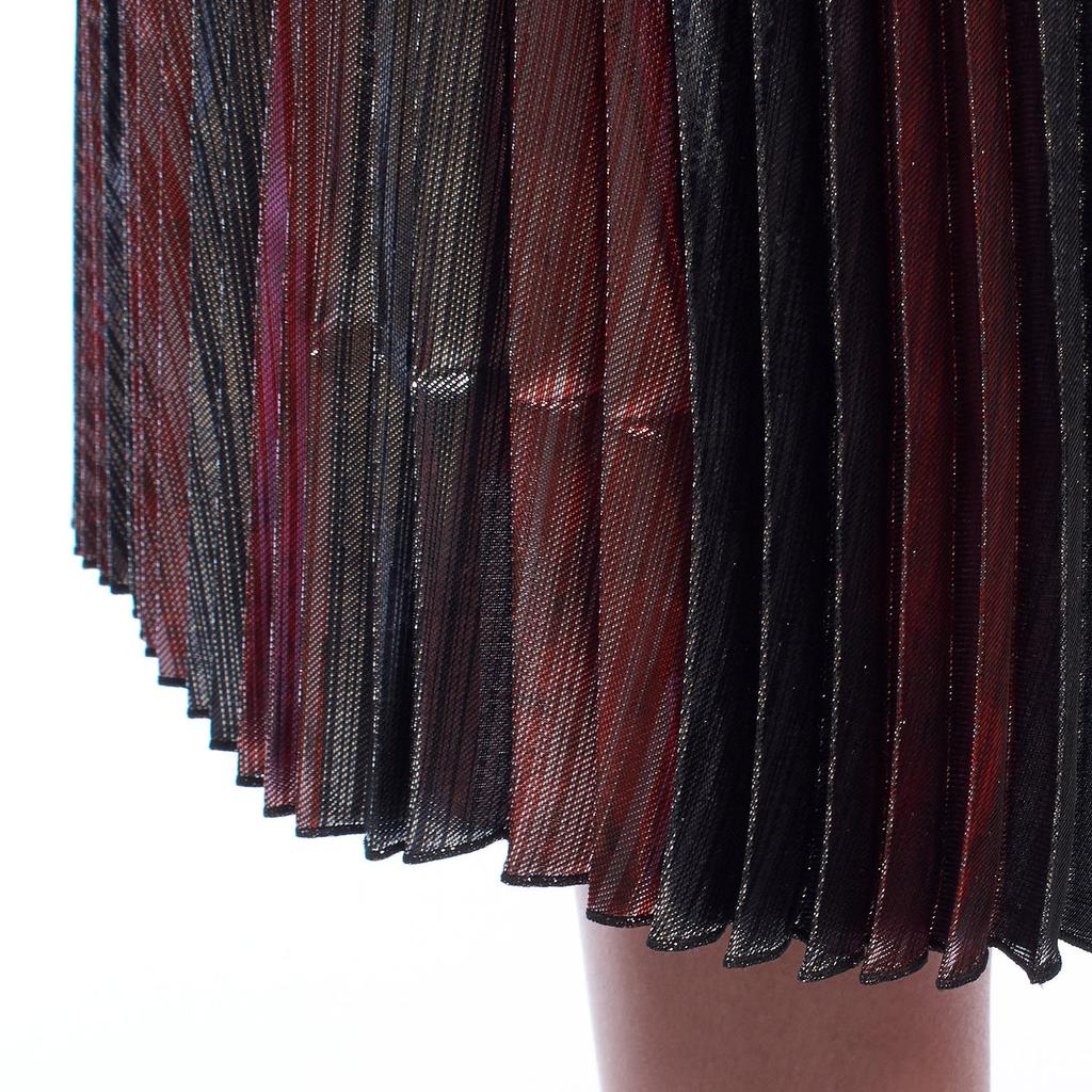 Металлическая плиссированная юбка миди WJCP312F для женщин