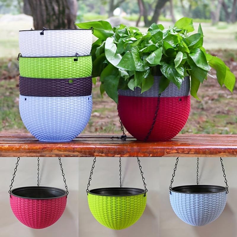 Универсальные круглые подвесные цветочные горшки из смолы, корзина для уличного подвесного горшка, держатель для сада, балкона, ведро для цветов, домашний декор